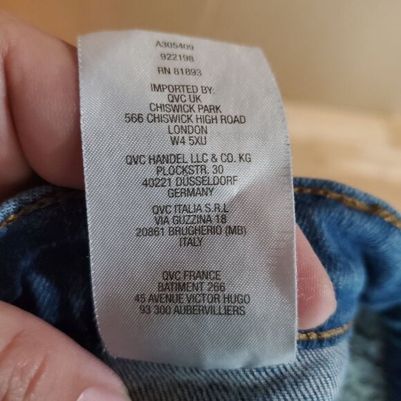 Denim & Co Jeans Womens 20W Blue Straight-Leg Stretch Denim Cuffed Ankle - Picture 5 of 12